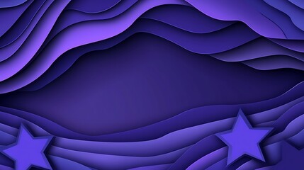 Obraz premium Abstract Purple Waves with Embedded Stars Design
