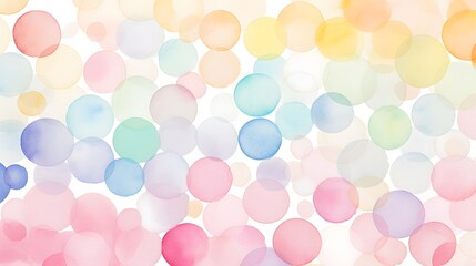 Watercolor Rainbow Circles Overlapping Abstract Pastel Pattern Background