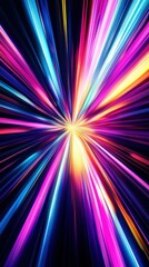 Fototapeta premium abstract rays of light converging into a single point, dynamic and immersive, futuristic and modern design, vibrant and detailed