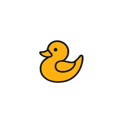 Fototapeta premium Illustration of a cute yellow rubber duck floating on a white background