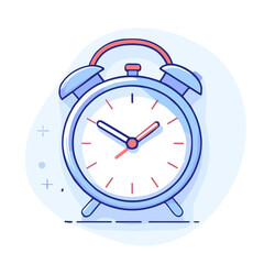 Alarm clock icon, colorful illustration, modern design, simple graphic style