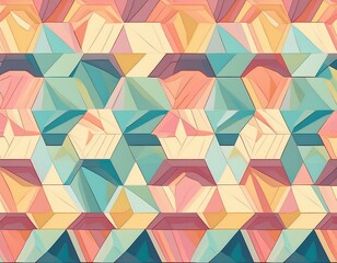 Pattern with Repeating Geometric Shapes Like Triangles and Hexagons