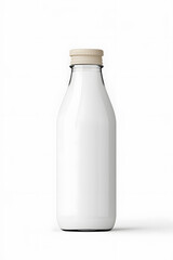 Milk bottle mock up, isolated on white background