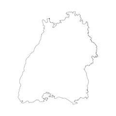 Baden-Wurttemberg state blank outline map