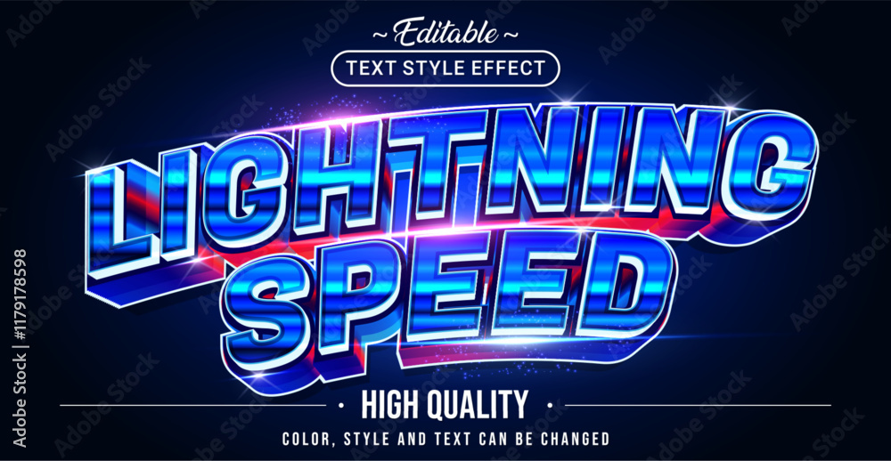 Poster Editable text style effect - Lightning Speed text style theme.