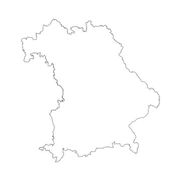 Bayern state blank outline map