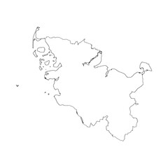 Schleswig-Holstein state blank outline map