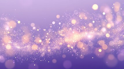 Abstract purple and gold sparkling wave background.