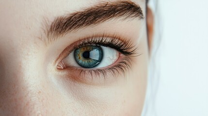 Obraz premium Close-up of a Stunning Blue Eye, Beauty and Eyelash Detail