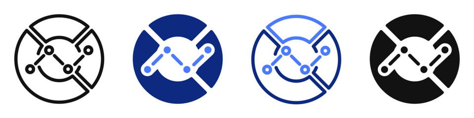 Vector icon or logo of graph related to statistics, infographic, data analytics. Symbol for website or app ui, logo design, illustration