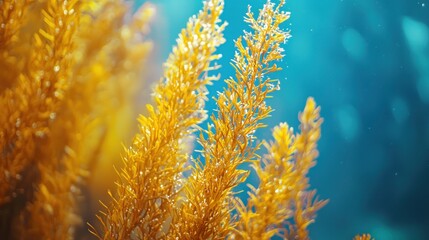 Obraz premium Golden Seaweed Underwater Paradise: A Vibrant Marine Ecosystem