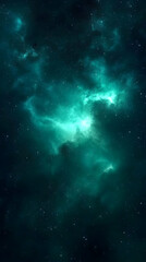 Teal Nebula Space Background Illustration