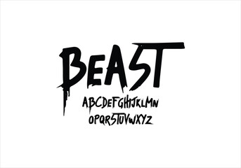 Beast font for logo and headline. Isolated vector typeset