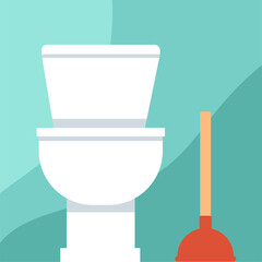 toilet bowl and toilet plunger