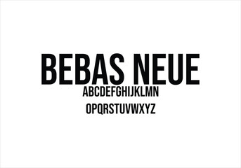 Bebas Neue font for logo and headline. Isolated vector typeset