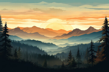Unbelievable Winter Landscape illustration background