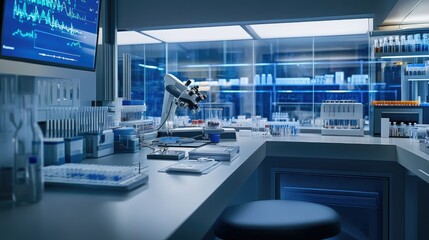 Modern Laboratory Interior with Equipment and Scientific Instruments