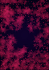 Vector Magical Glowing Background with Silver and Purple Falling Hexagon Snowflakes on Black. Falling Snow. Glittery Confetti Frame. Cosmic Bokeh Light. Christmas and New Year Poster. Winter Sky.