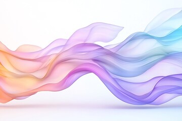 Fototapeta premium Mesmerizing iridescent abstract waves in an icy hued futuristic design with a serene constructivist influenced aesthetic The dynamic undulating shapes create a hypnotic