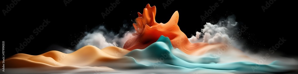 Poster captivating depicting the animation of a wave packet interacting with boundaries and producing stand