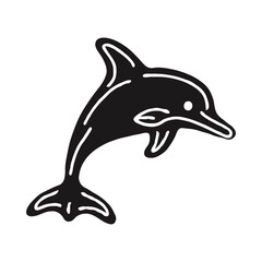 Playful Dolphin Silhouette Design