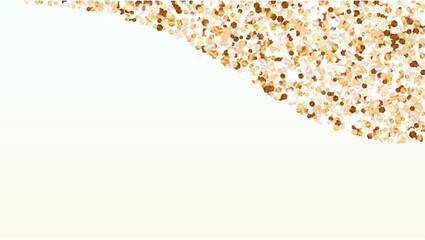 Golden Background with Confetti of Glitter Particles. Sparkle Lights Texture. Celebration pattern. Light Spots. Star Dust. Explosion of Confetti. Design for Sale.