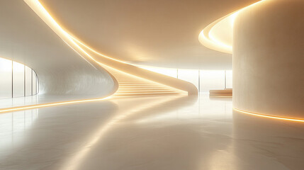Jasne abstrakcyjne wnętrze, tło dla projektu, wizualizacja generative ai 