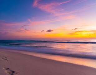 The Endless Horizon of a Tropical Sunset Beach