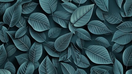 Abstract Decorative 3D Leaves Pattern Background in Seamless Design