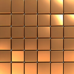 Fototapeta premium Golden 3D Cube Grid Background