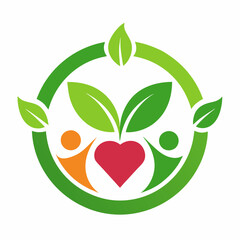 Minimalist Vegan Logo Design for Communities on Clean White Background