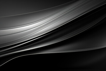 Unbelievable Black metallic background with stripes and lines, 3d render illustration