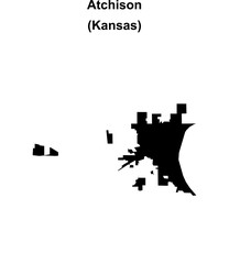 Atchison (Kansas) blank outline map