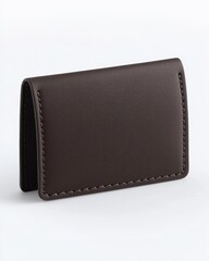Elegant Brown Leather Wallet With Simple Design and Stitching Detail