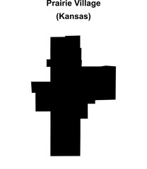 Prairie Village (Kansas) blank outline map