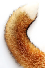 Fototapeta premium Fox's furry tail isolated on white background 