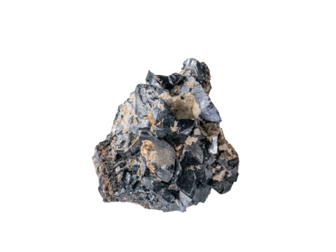hematite mineral specimen on a white background