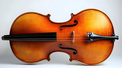 Fototapeta premium Elegant Viola Rests Gracefully on White Background, Showcasing Craftsmanship
