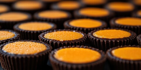 Delicious pumpkin chocolate cups with nutty flavor