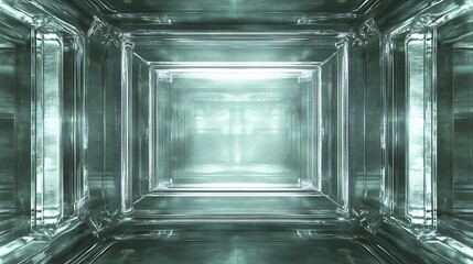 Abstract Glass Corridor Interior Design Showing Light