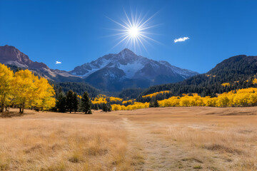 Autumn Mountain Meadow Landscape Photo