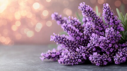 Fototapeta premium Lavender bouquet on dark background.
