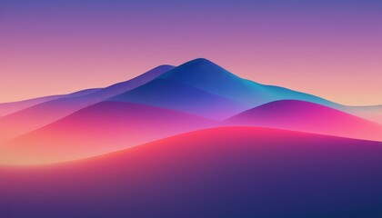 Vibrant Abstract Landscape with Soft Hues and Gradients at Sunset Over Rolling Mountains