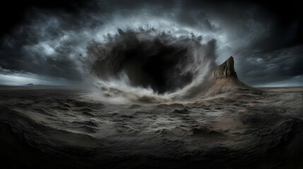 Dark Stormy Landscape Illustration