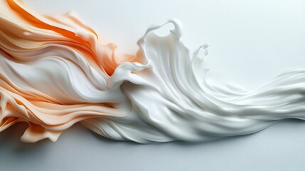 Fototapeta premium Abstract Swirling Cream and Peach Colored Liquid