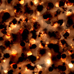 Abstract watercolor seamless pattern with spotted tie dye effect. Grunge brown beige print for fabric and wallpaper in laconic color. Texture earthy naturally colored. Bleeding ink background.