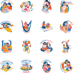 Collection of Motherhood Flat Stickers 

