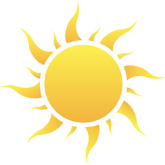 Realistic sun icon for weather design. Vector illustration