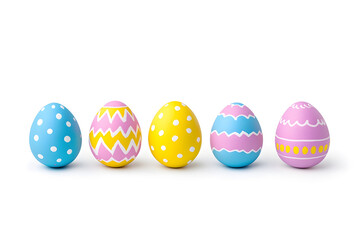 Fototapeta premium Colorful easter eggs collection isolated on white background