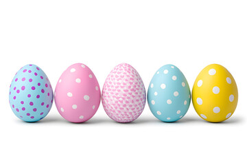 Obraz premium Colorful easter eggs collection isolated on white background